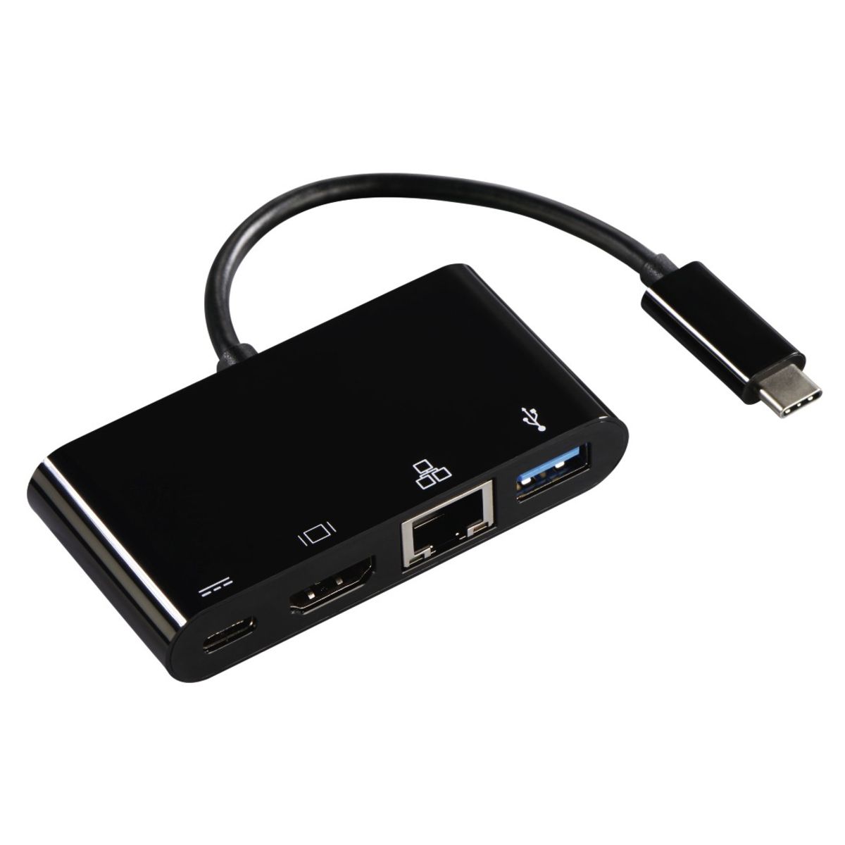 HAMA Adaptateur Multi USB-C 4 en 1 pr USB 3.1, HDMI LAN et USB-C (don. + PD)