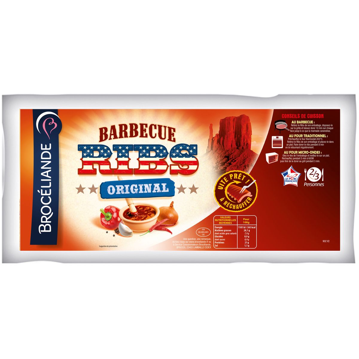 BROCELIANDE Rib's barbecue original 600g