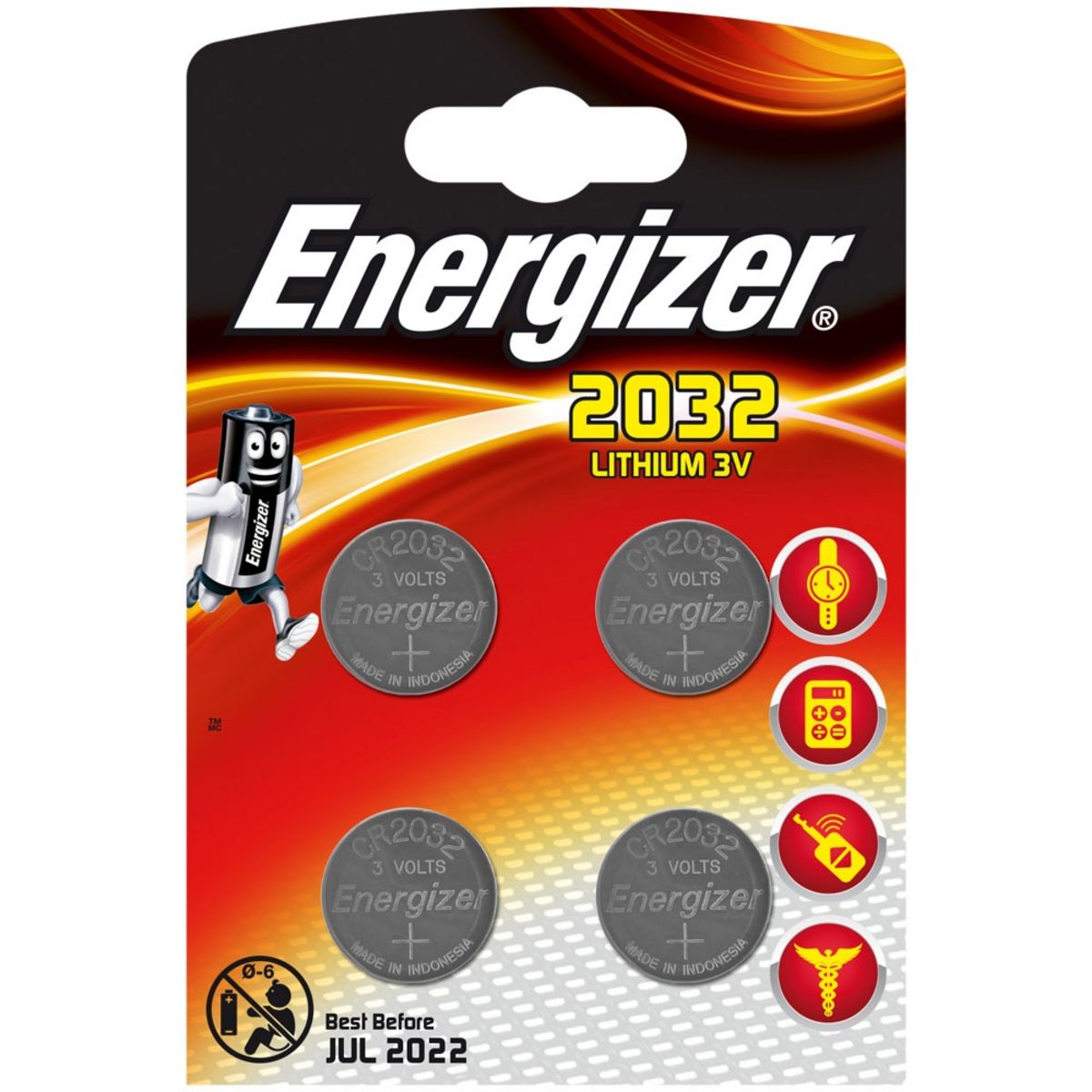 ENERGIZER Piles CR/2032 lithium 3v