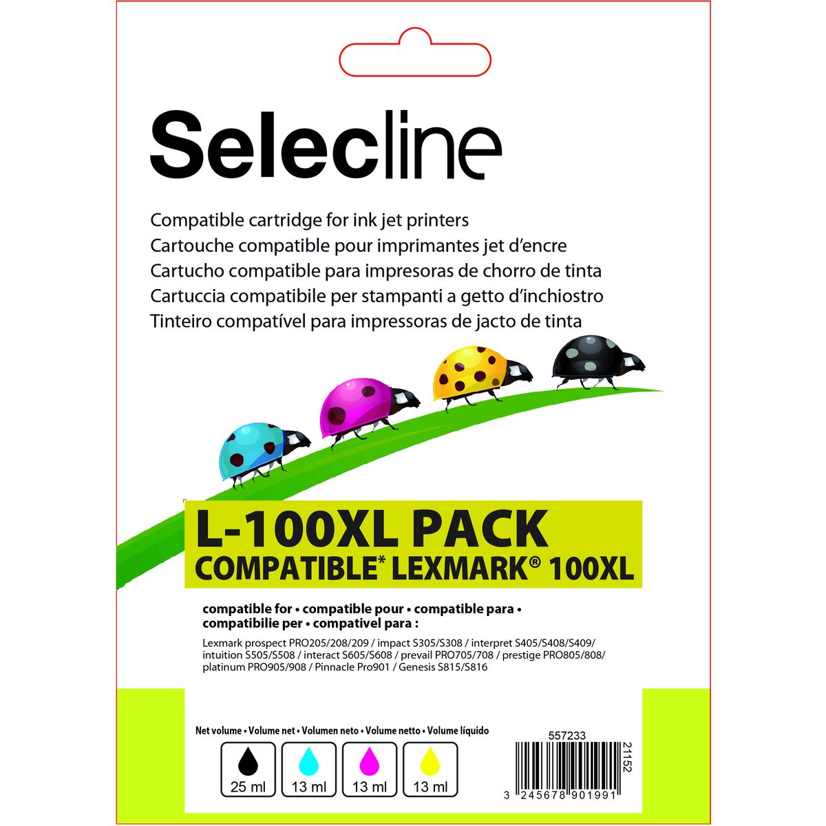 SELECLINE Cartouche 4 Couleurs L-100 XL PACK