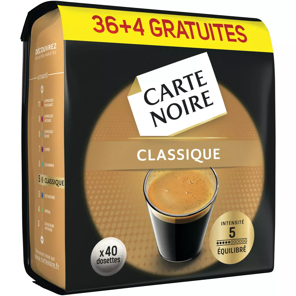 CARTE NOIRE Carte Noire classic n°5 dosette x36 +4offertes 280g