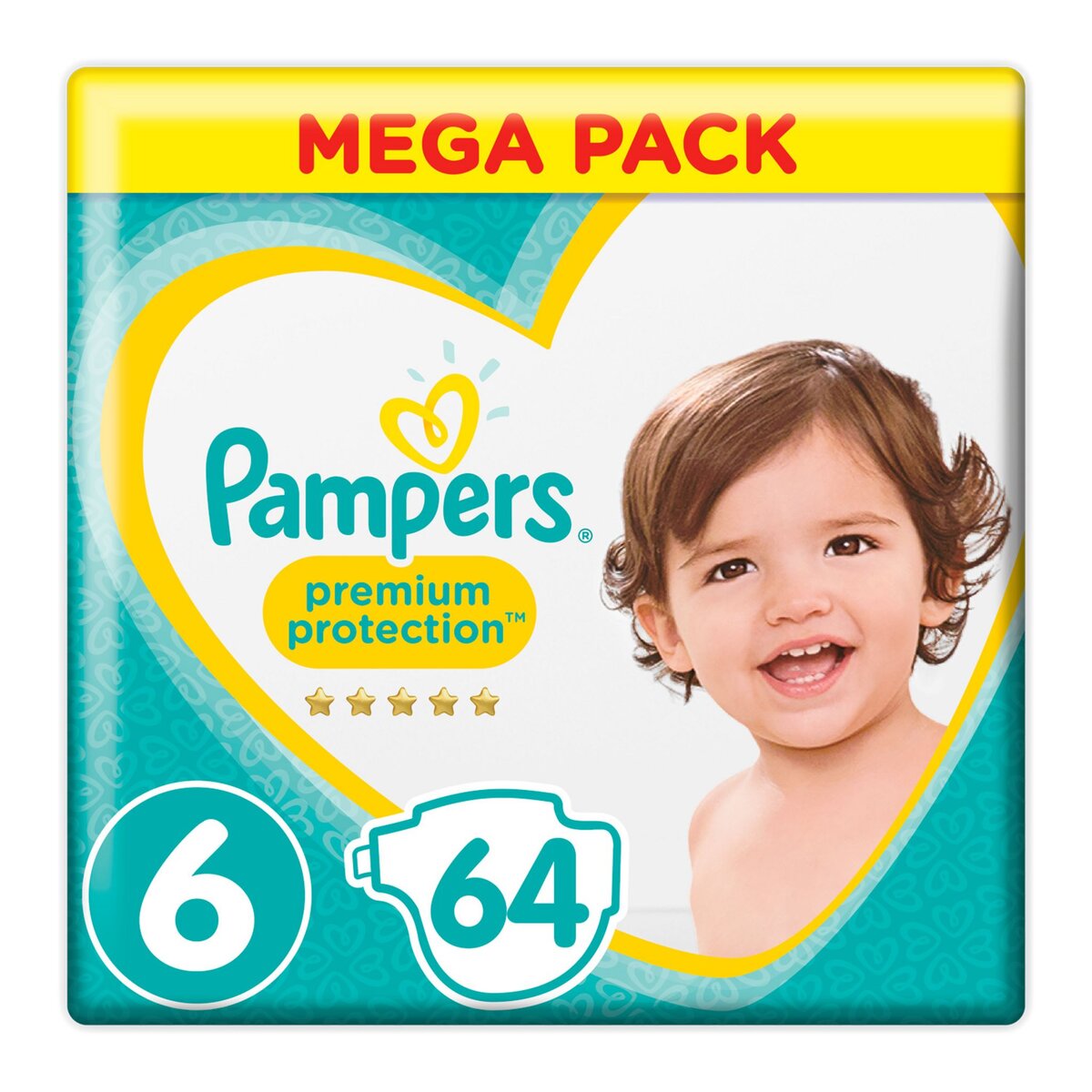 PAMPERS Pampers Premium protection mega pack couches taille 6 (+13kg) x64 64 couches