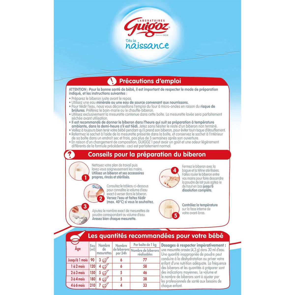 GUIGOZ Optipro 1 sachet lait 1er âge en poudre de la naissance à 6 mois 1kg