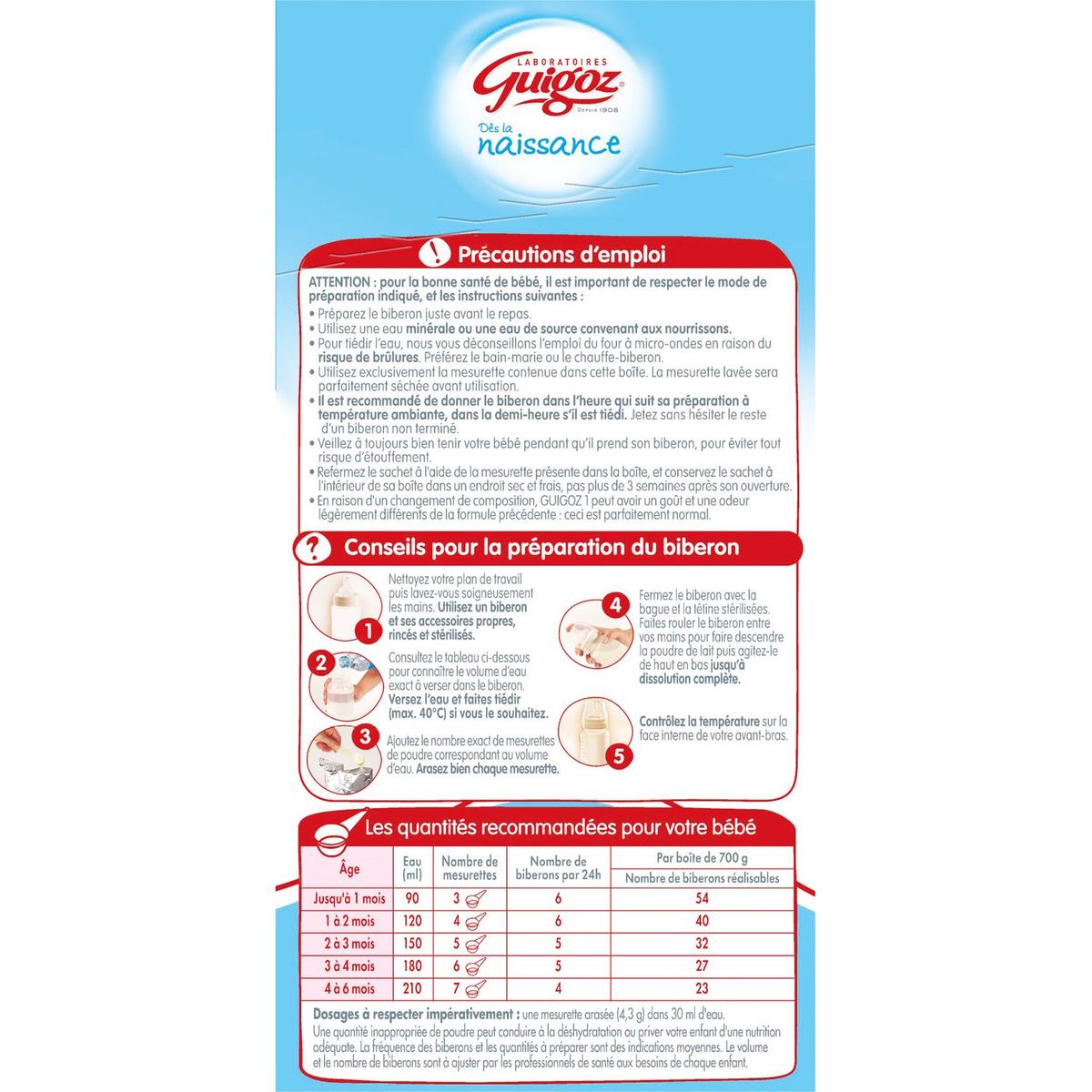 GUIGOZ Guigoz 1 1er âge bag in box 2x350g de 0 à 6 mois