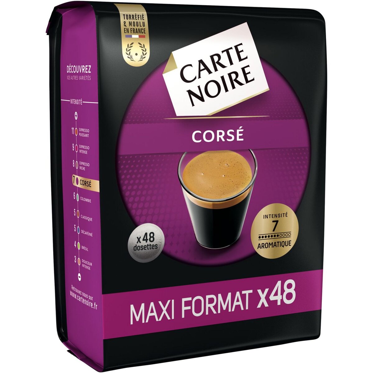 CARTE NOIRE Dosette intensité 7 maxi format x48 336g pas cher 