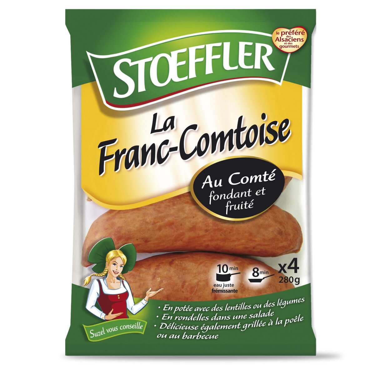 STOEFFLER Stoeffler saucisse franc-comtoise x4 -280g