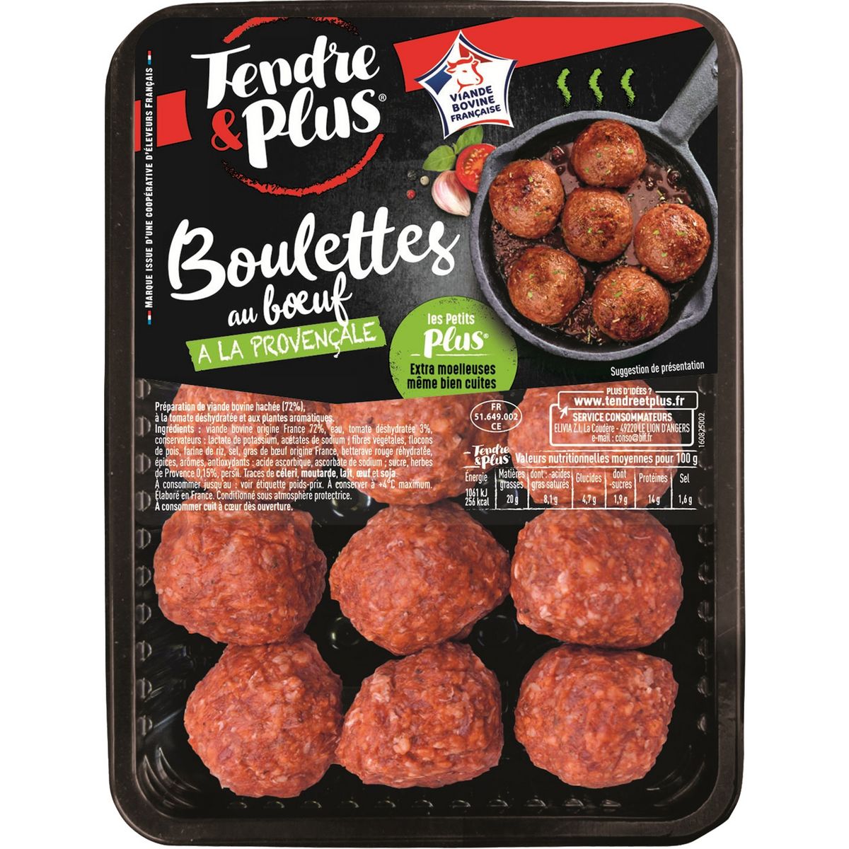 TENDRE ET PLUS Tendre Et Plus boulette bœuf à la provençale x15 -375g