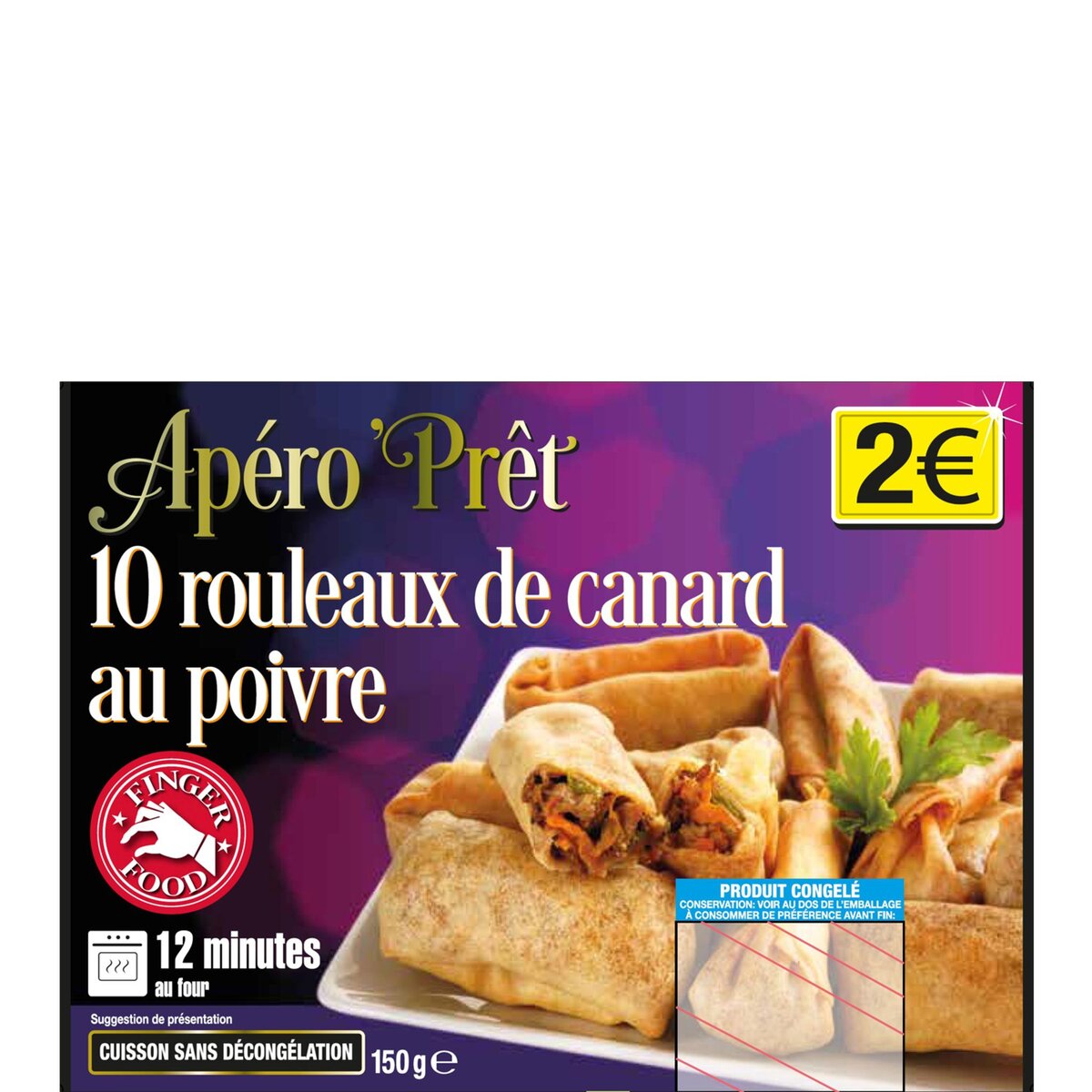 APERO'PRET Apéro'Prêt rouleaux de canard au poivre x10 -150g