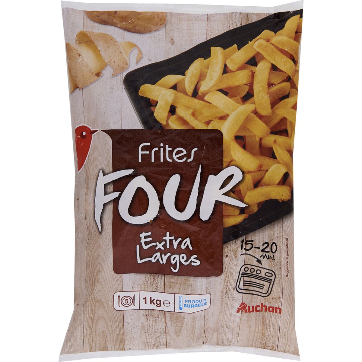 AUCHAN Frites au four extra larges 1kg