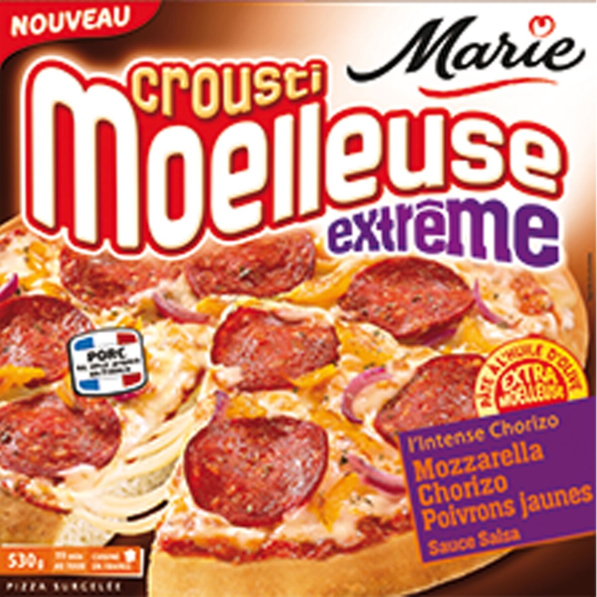 MARIE Marie pizza crousti moelleuse extrême au chorizo 530g pas cher Auchan.fr