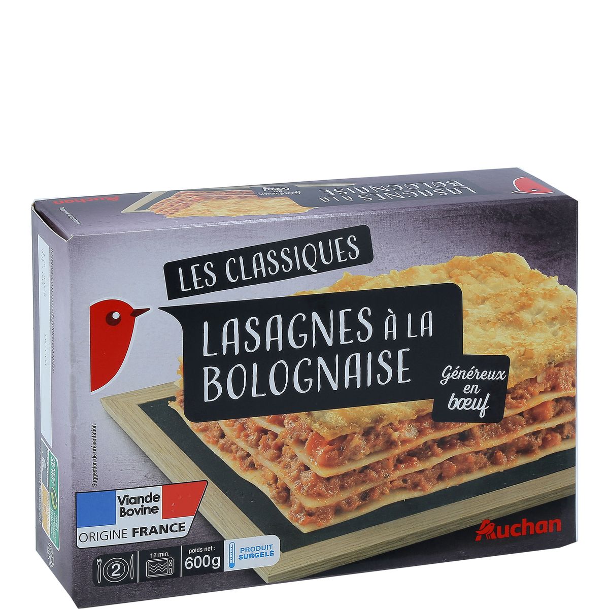 AUCHAN Auchan Lasagnes à la bolognaise 600g 600g