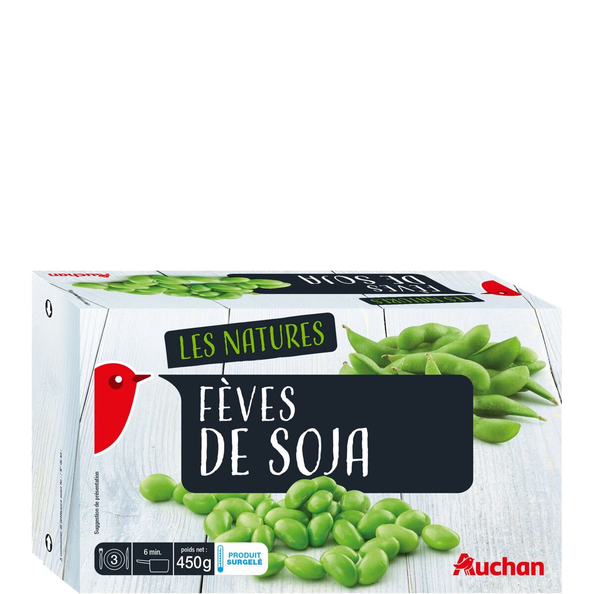 AUCHAN Fèves de soja 3 portions 450g