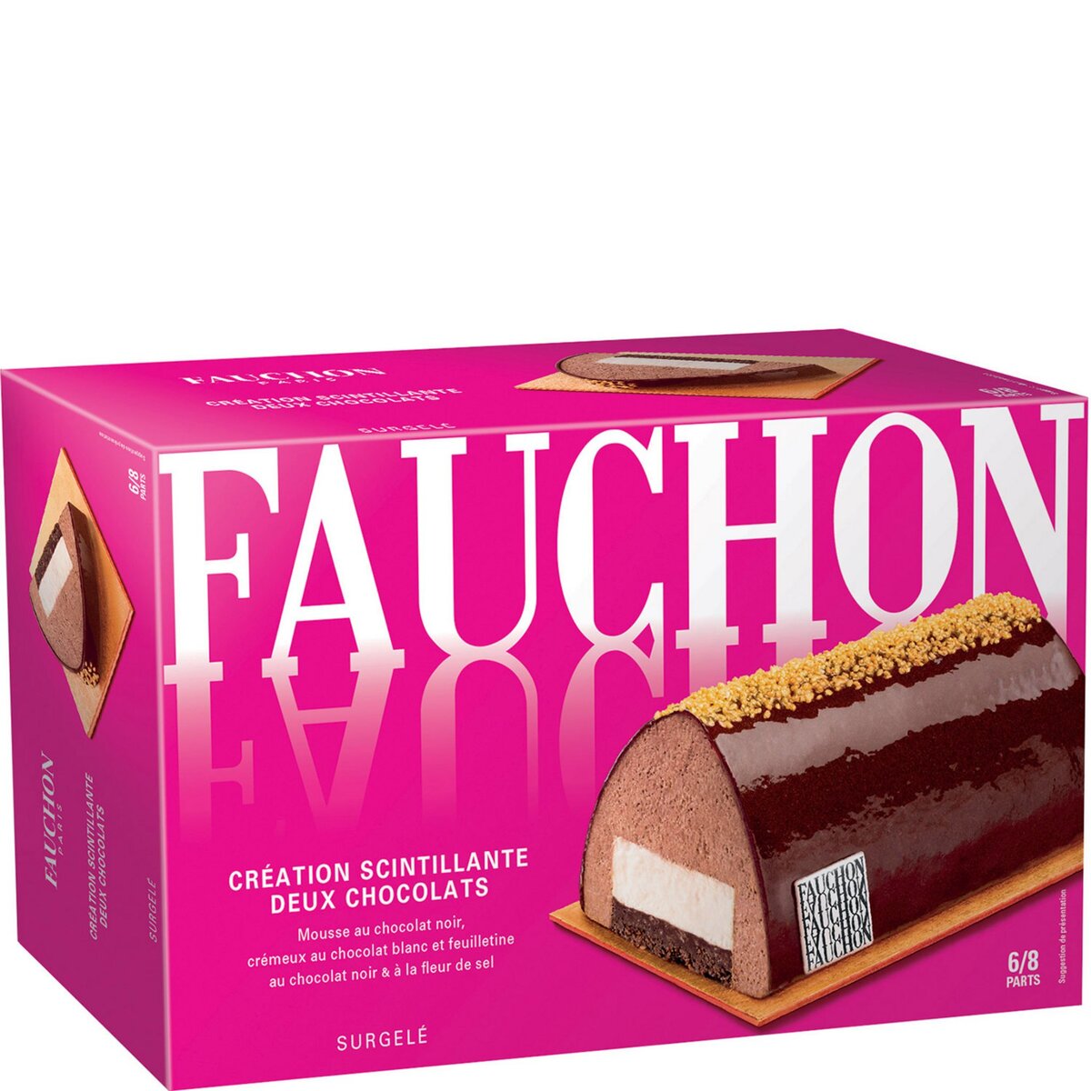 FAUCHON Fauchon Bûche glacée création scintillante aux deux chocolats 425g 6-8 parts 425g