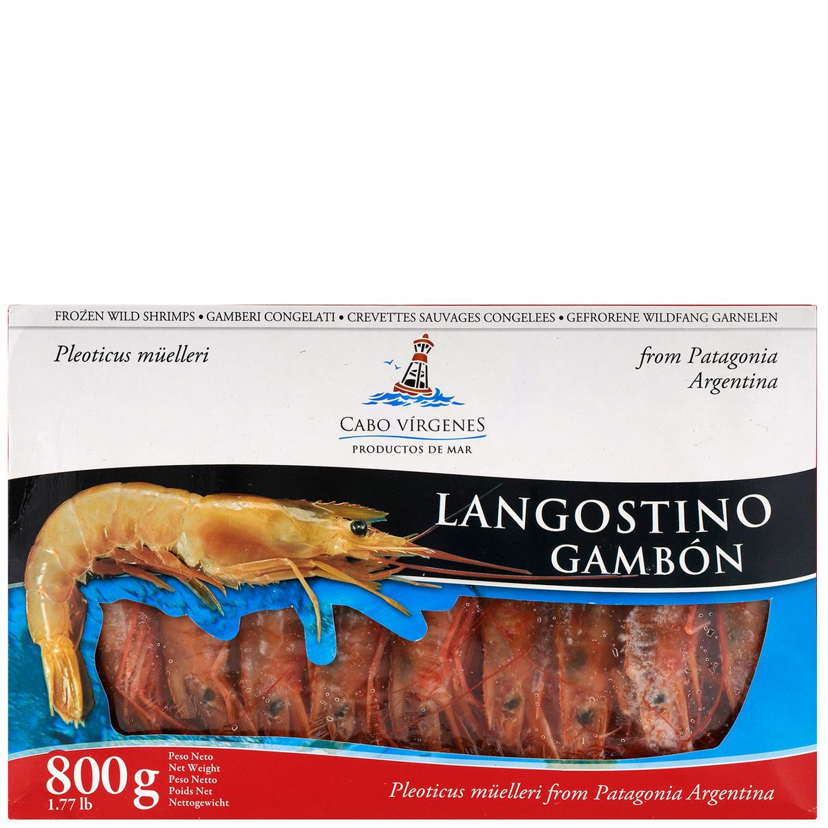 crevette rouge entière crue sauvage 800g