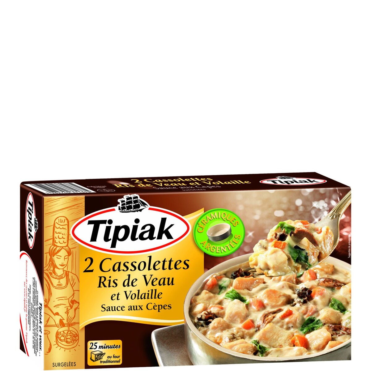 TIPIAK Tipiak cassolette ris veau volaille + sauce x2 -220g