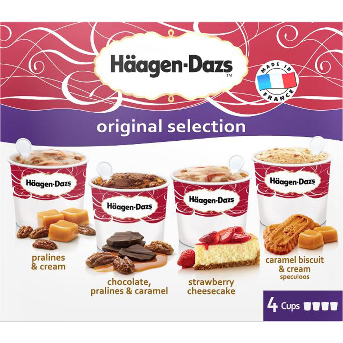 HAAGEN DAZS Häagen Dazs minicups original collection x4 -348g