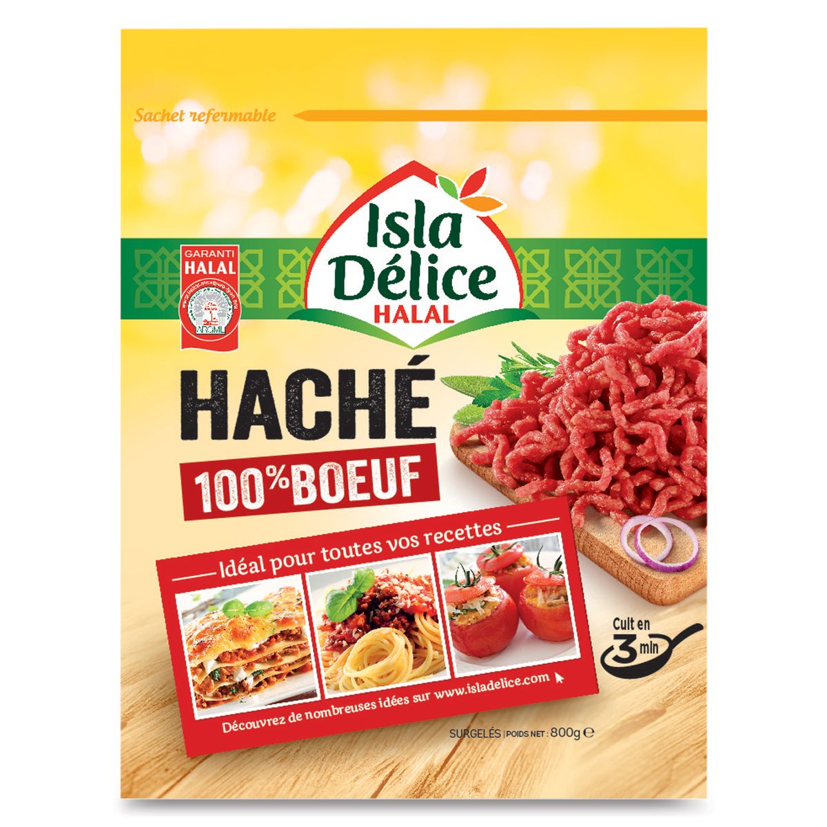 ISLA DELICE Isla Délice viande hâchée 100% boeuf 800g