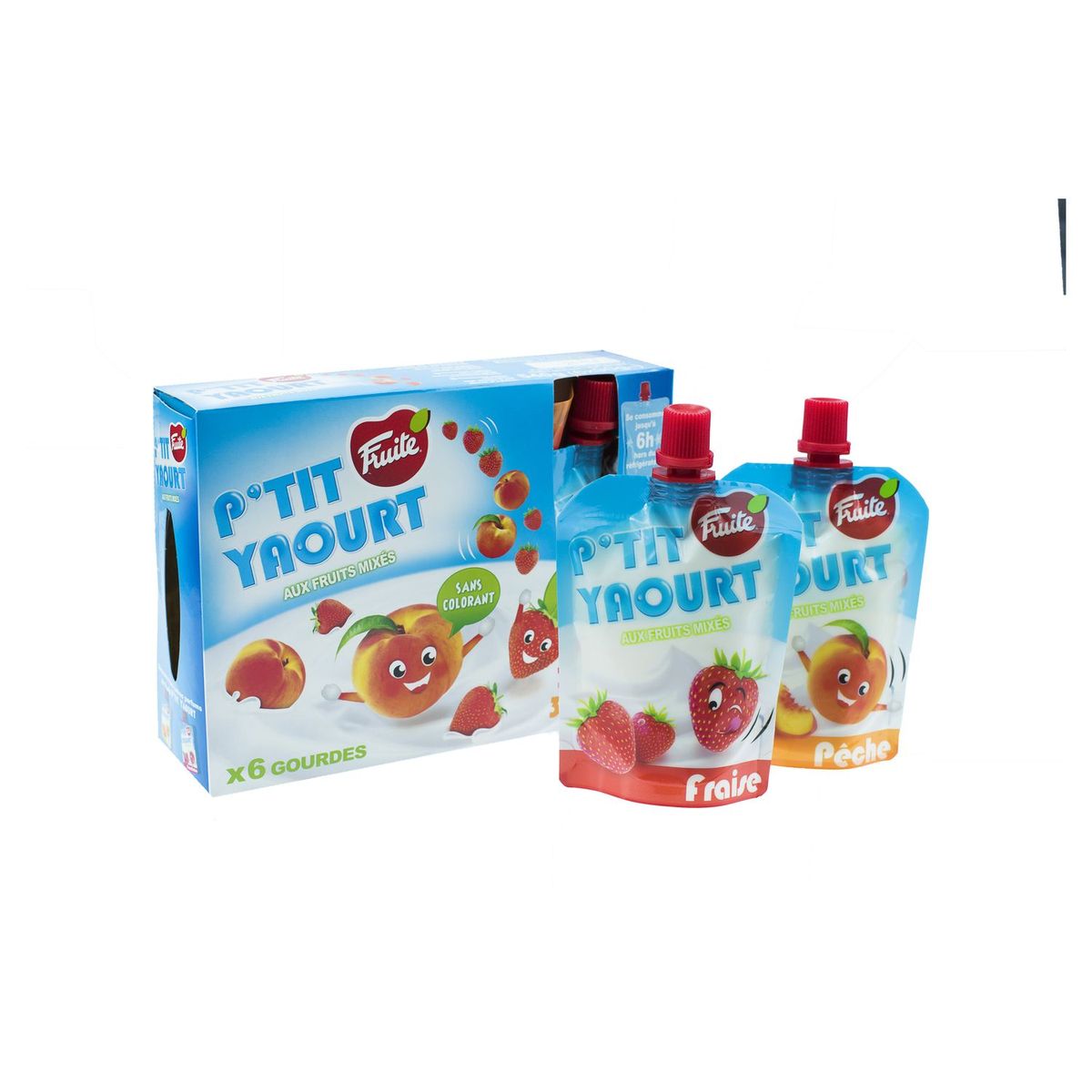 P'tit  Fruité yaourt fraise et pêche 6x90g