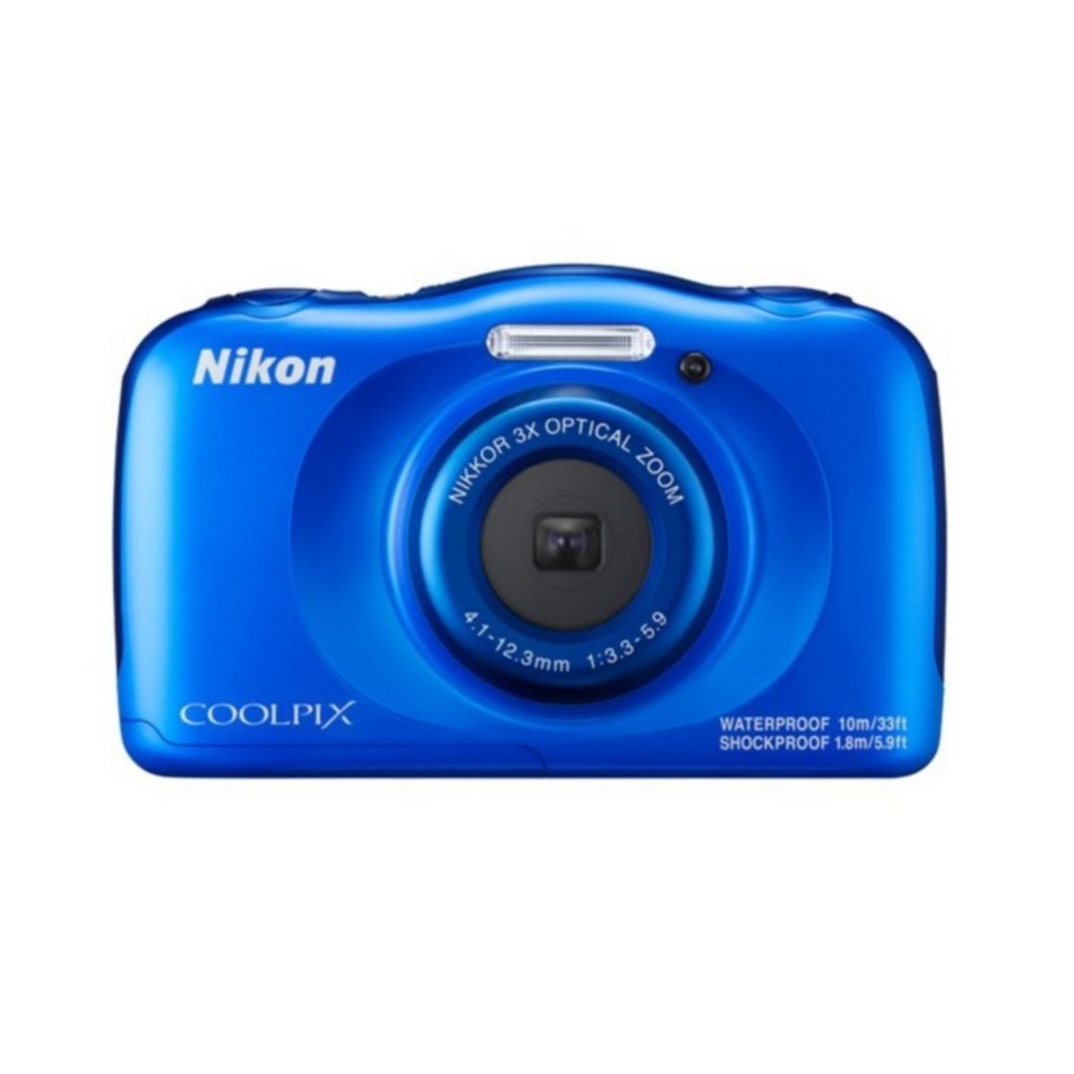 NIKON Appareil Photo Compact - Enfant - Etanche - Anti Choc  COOLPIX W100 - Bleu + Objectif 4.1-12.3 mm + Sac à dos
