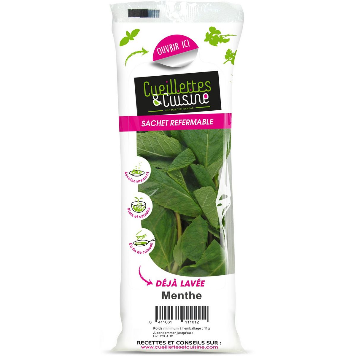 CUEILLETTE & CUISINE Menthe déjà lavée 11g