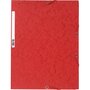 EXACOMPTA Chemise cartonnée à élastique 24x32cm 3 rabats rouge