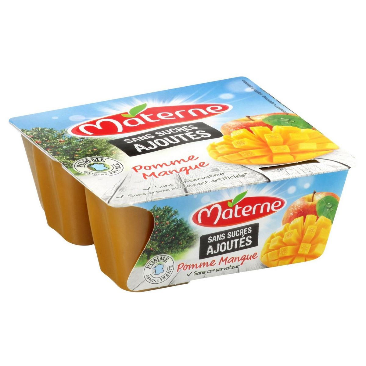 MATERNE Materne compote pomme mangue sans sucre ajouté 4x97g