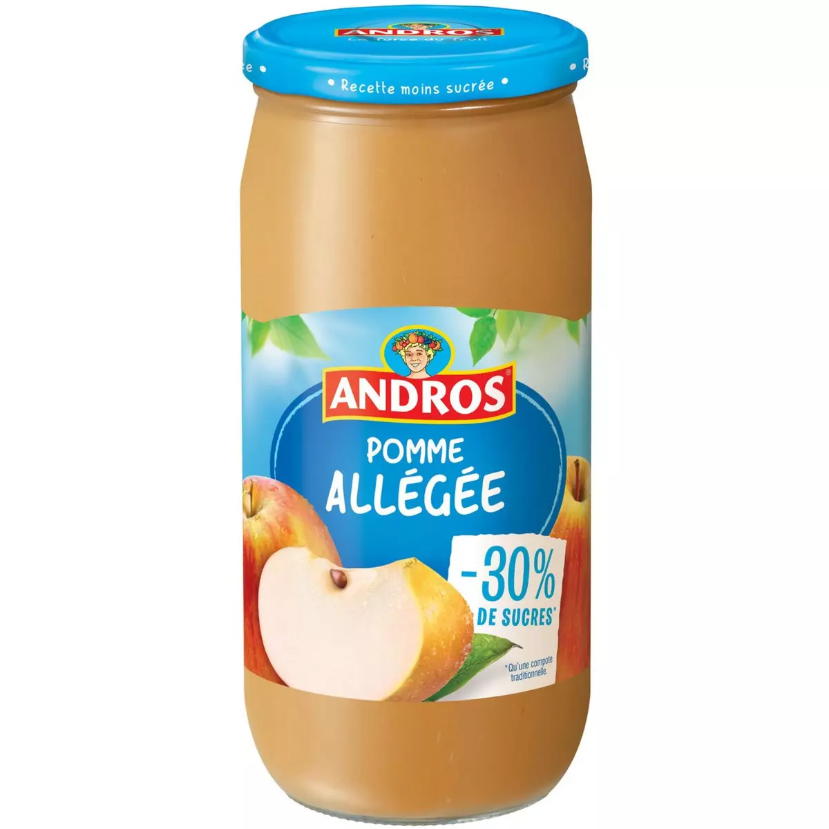 ANDROS Compote de pommes allégée bocal  990g