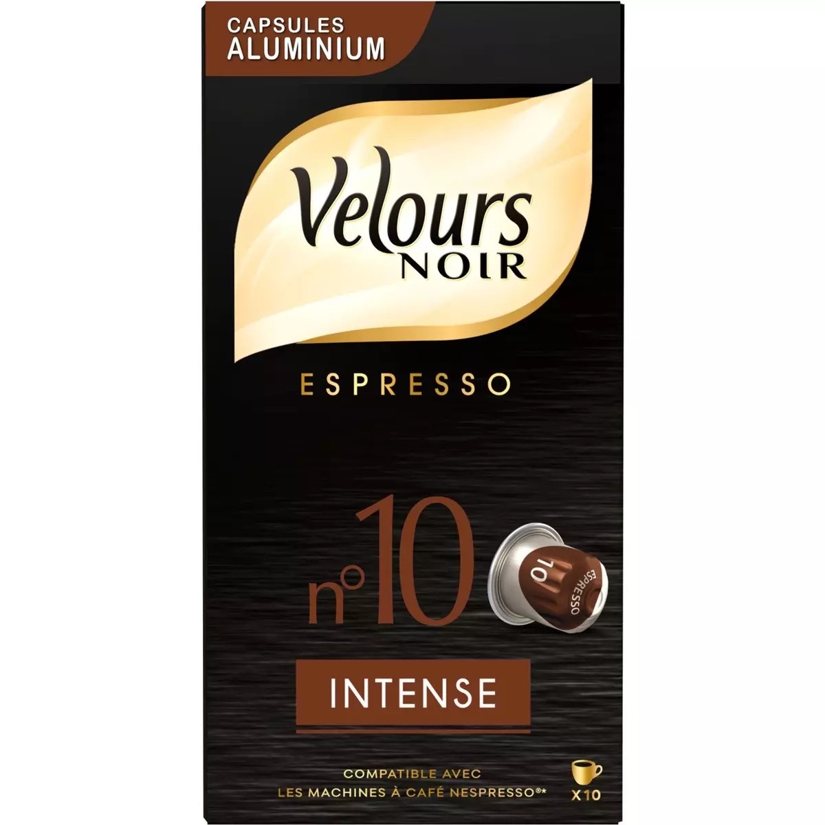 VELOURS NOIR Velours Noir café intense nespresso capsule x10 -52g