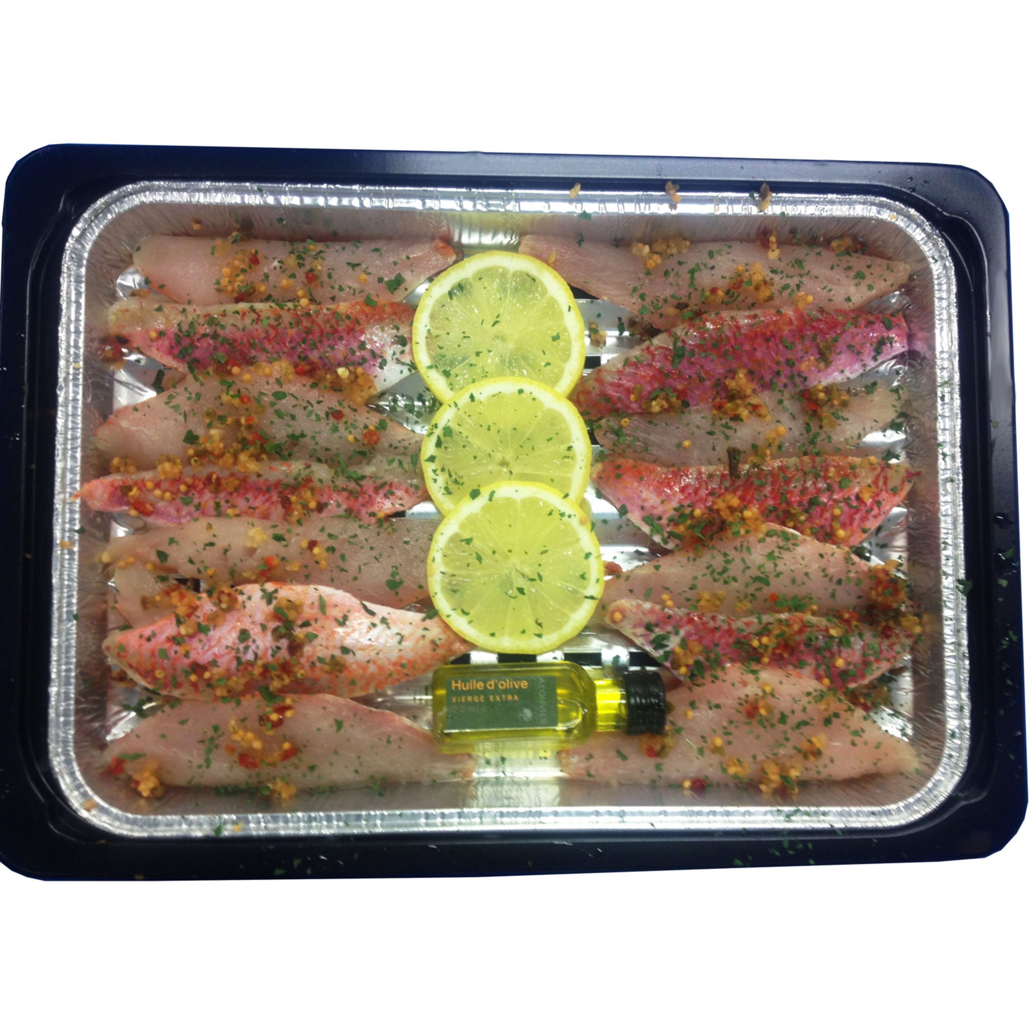 filet rouget épices avec fiole huile d'olive 270g