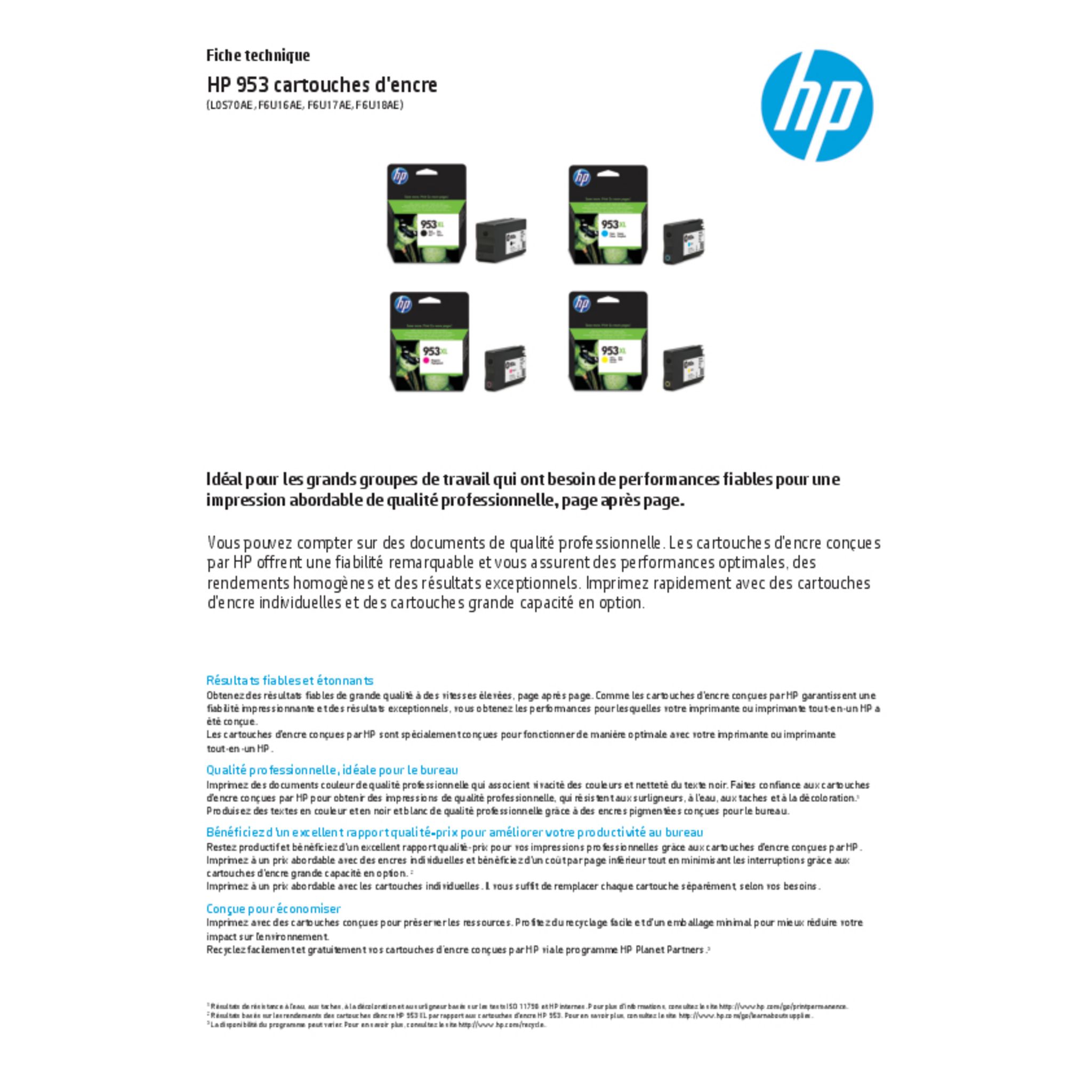 Voir la diapositive 3 : HP Cartouche Cyan 953XL