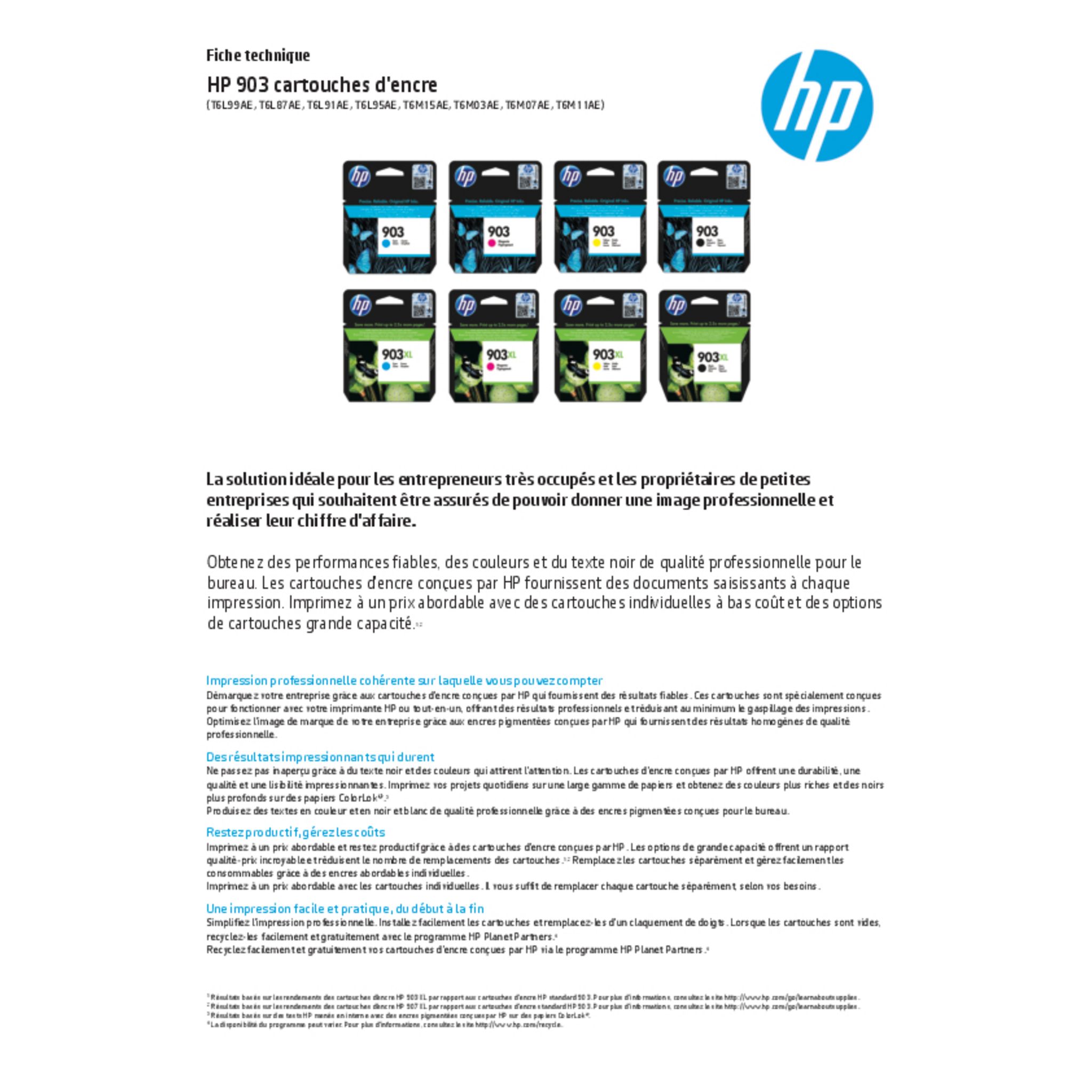Voir la diapositive 2 : HP Cartouche Magenta 903XL