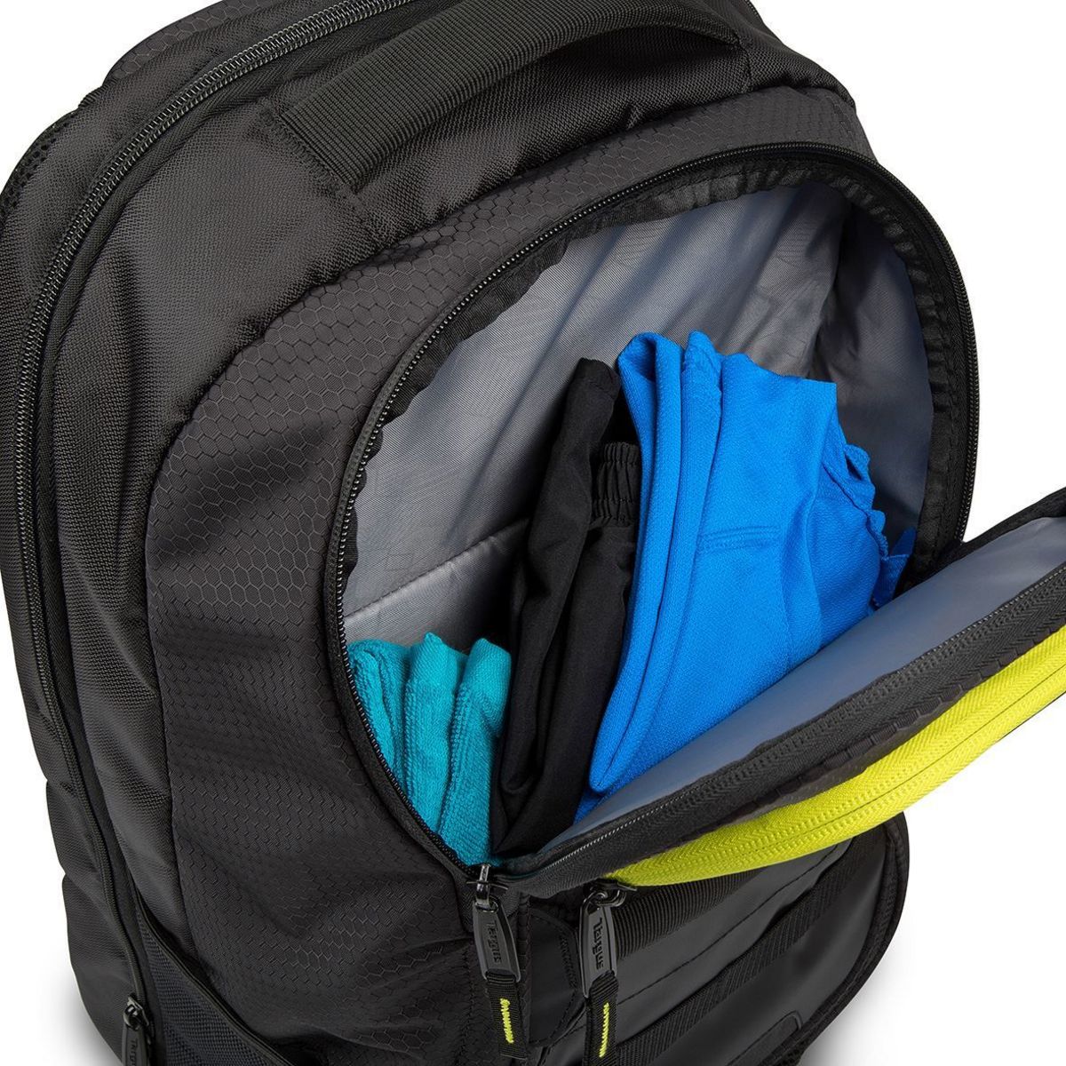 TARGUS Sac à dos Work + Play pour multisports et ordinateur portable jusque 15.6" - Noir et jaune