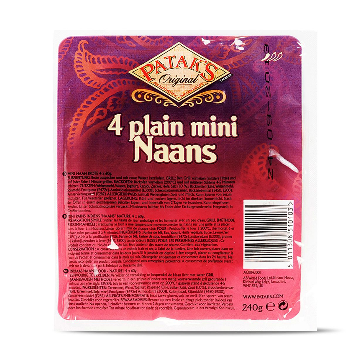PATAK'S Patak's mini pain naan nature 240g