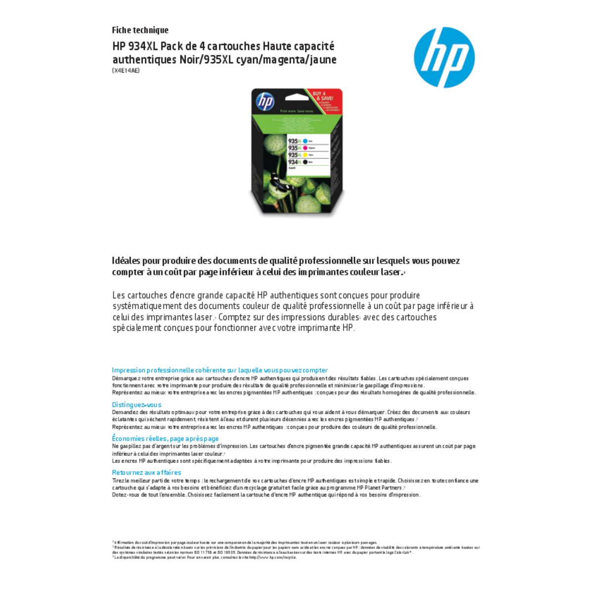 HP Pack de 4 cartouches 934/935 XL