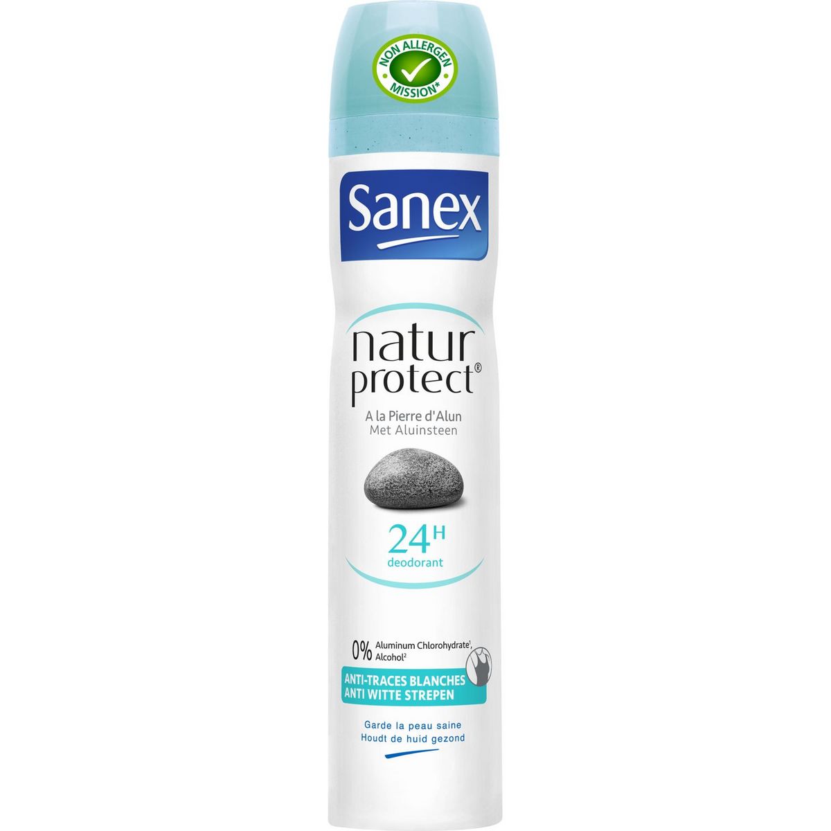SANEX Natur Protect déodorant spray pierre d'alun anti-traces blanches 200ml