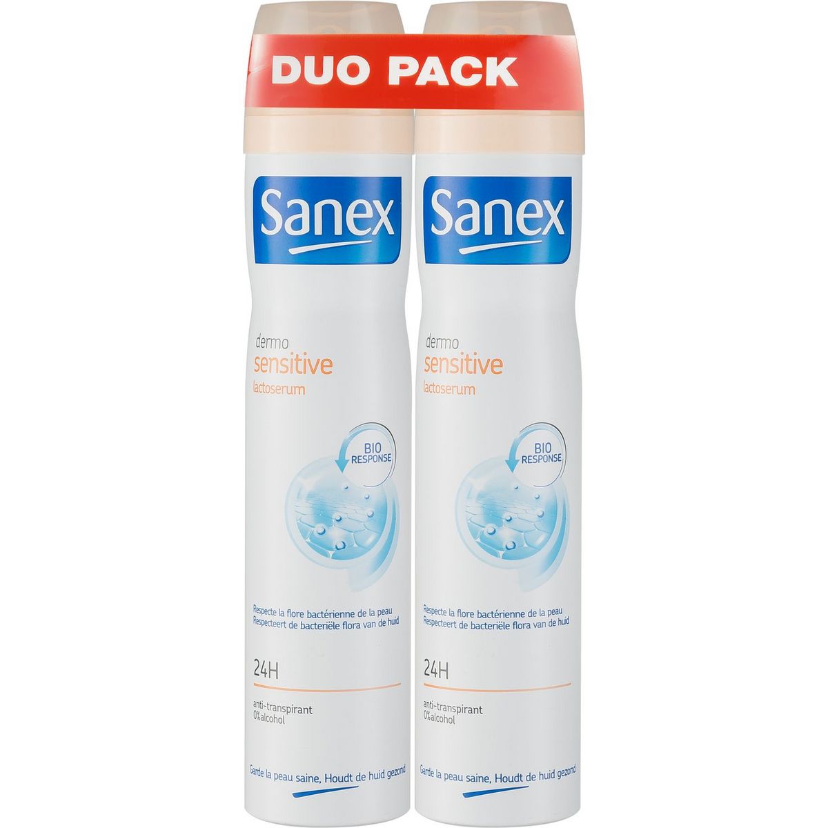 SANEX Dermo Sensitive Déodorant spray 24h anti-transpirant  2x200ml