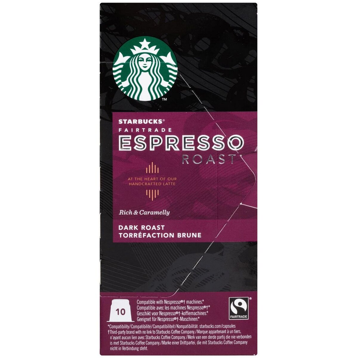 STARBUCKS Capsules de café espresso roast  10 capsules 55g