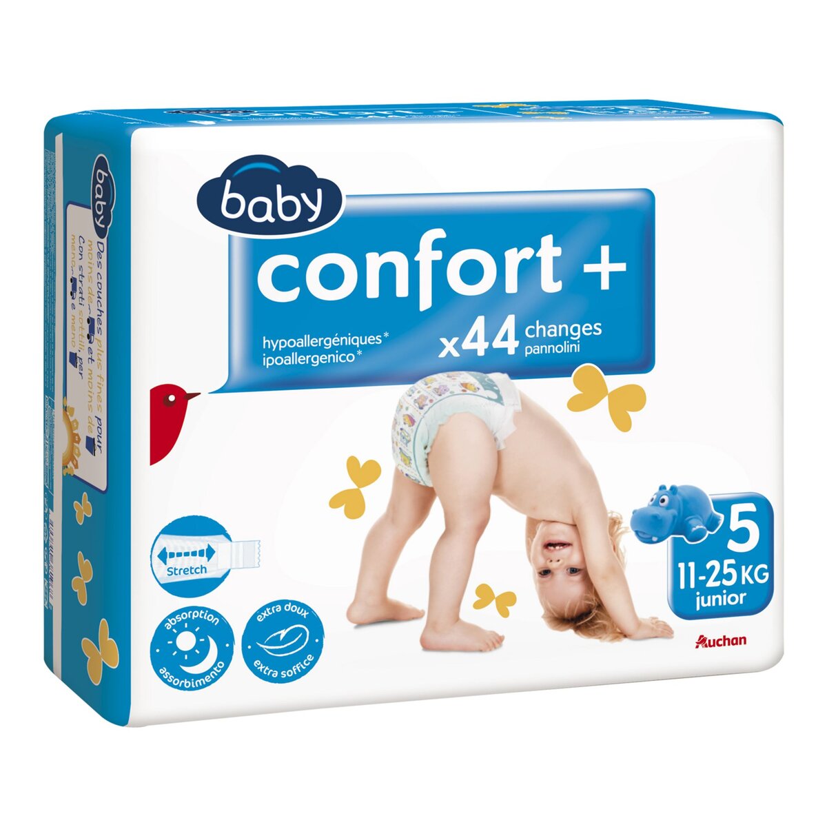 AUCHAN BABY Confort + couches taille 5 (11-25kg) 44 couches
