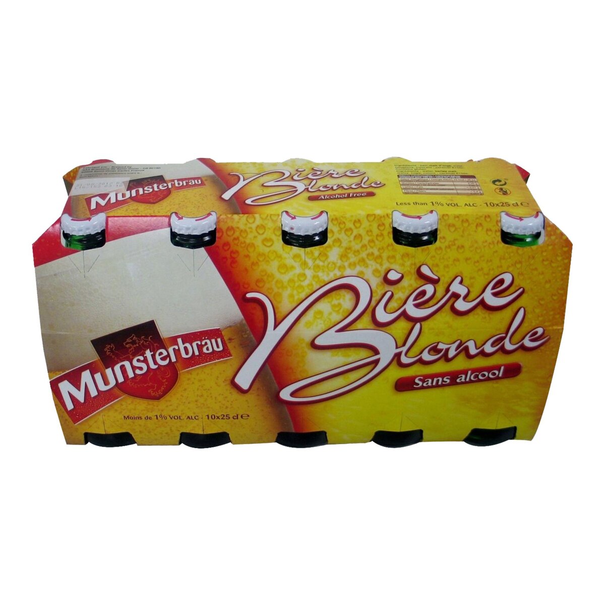 MUNSTERBRAU Munsterbrau Bière blonde sans alcool 0,8% bouteilles 10x25cl 10x25cl