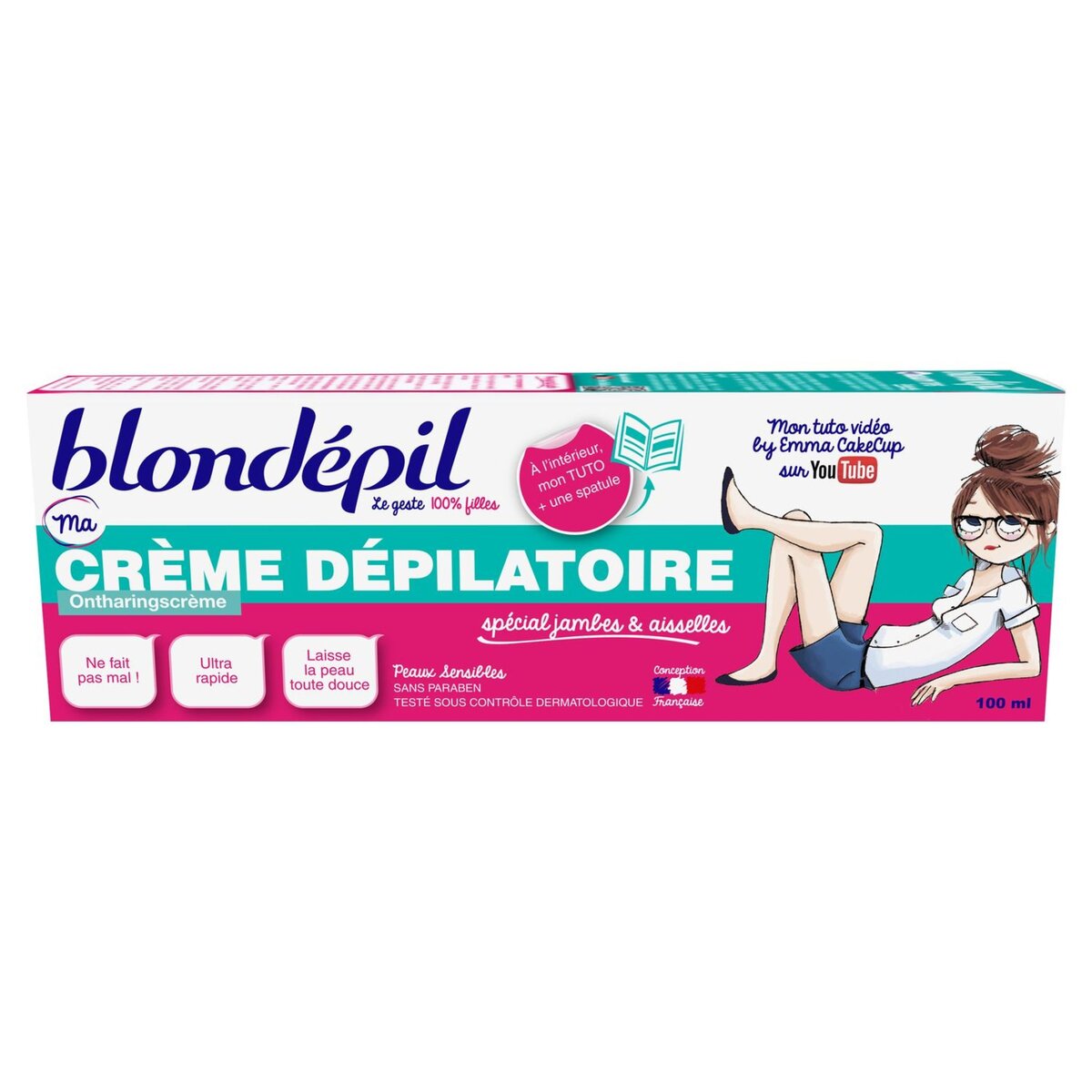 BLONDEPIL Crème dépilatoire jambes & aisselles peaux sensibles 100ml