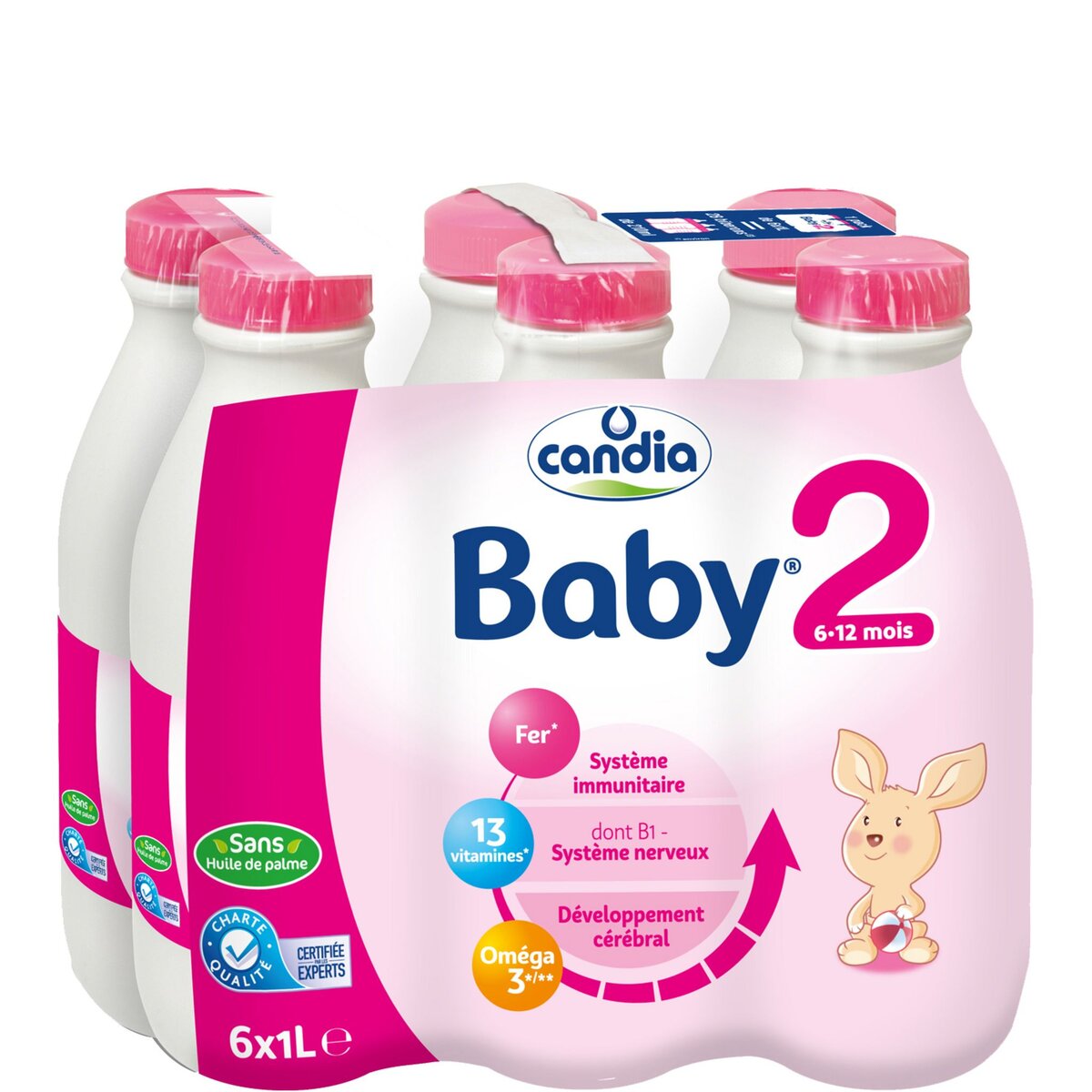 CANDIA Candia Baby 2 lait 2ème âge liquide dès 6 mois 6x1l 6x1l