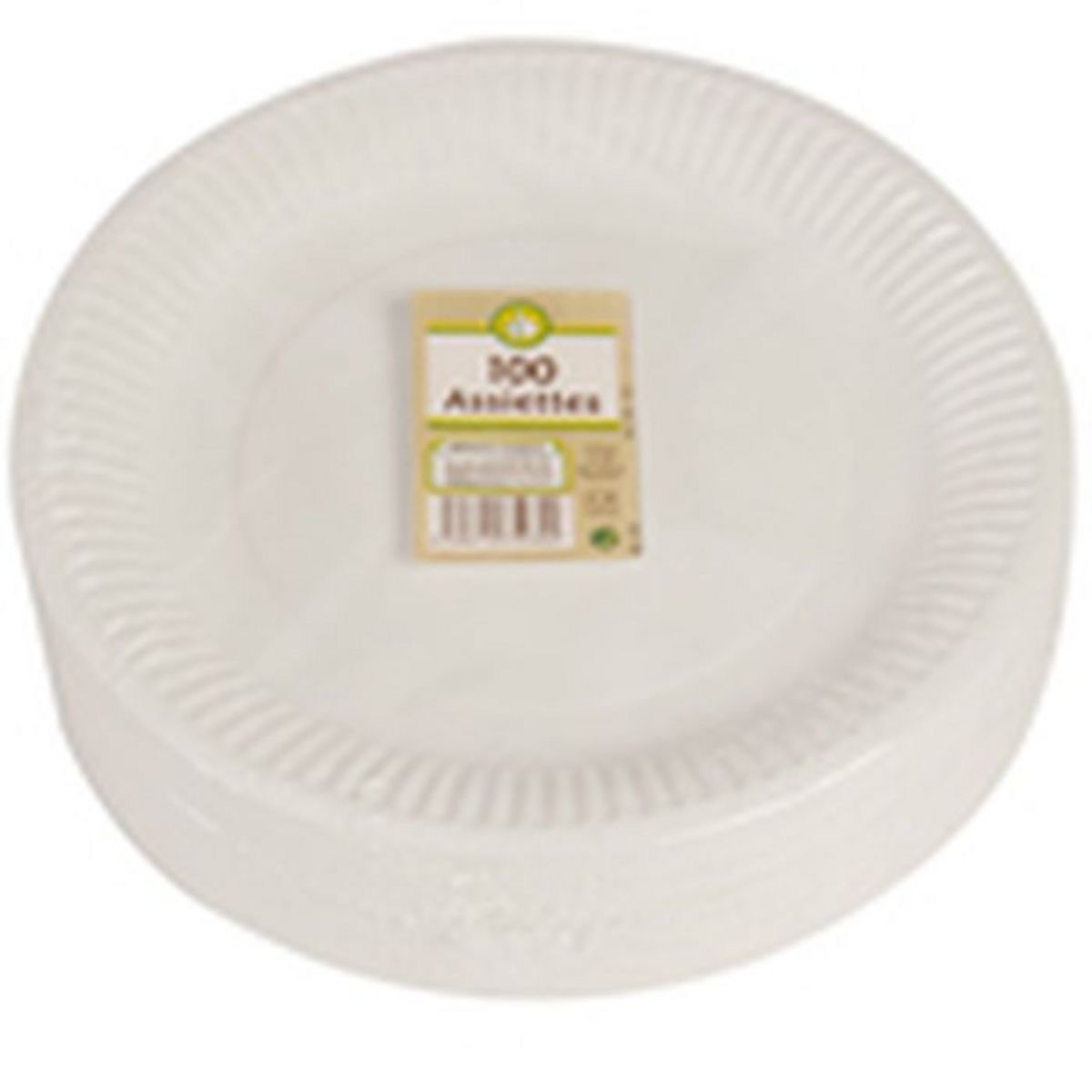 POUCE Pouce assiette en carton blanc 23cm x100