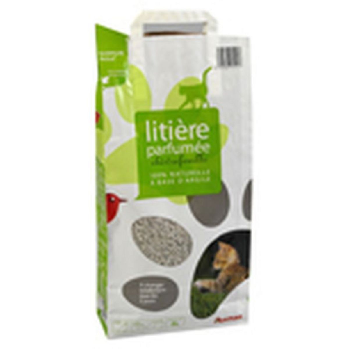 AUCHAN Litière minérale pour chat absorbante parfumée chèvrefeuille 8l