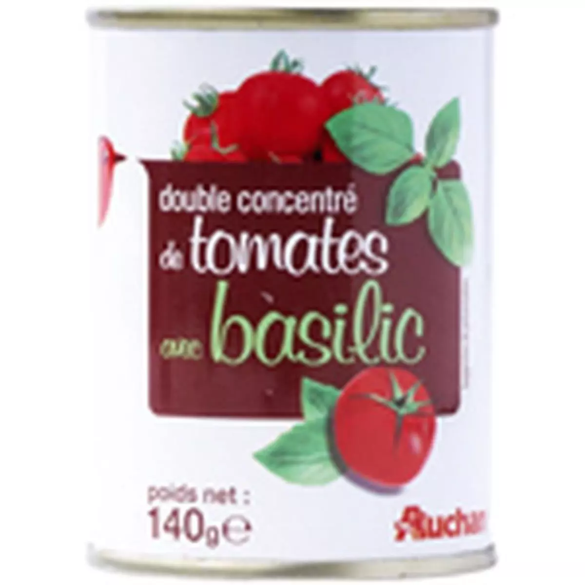AUCHAN Auchan double concentré tomate/basilic 140g
