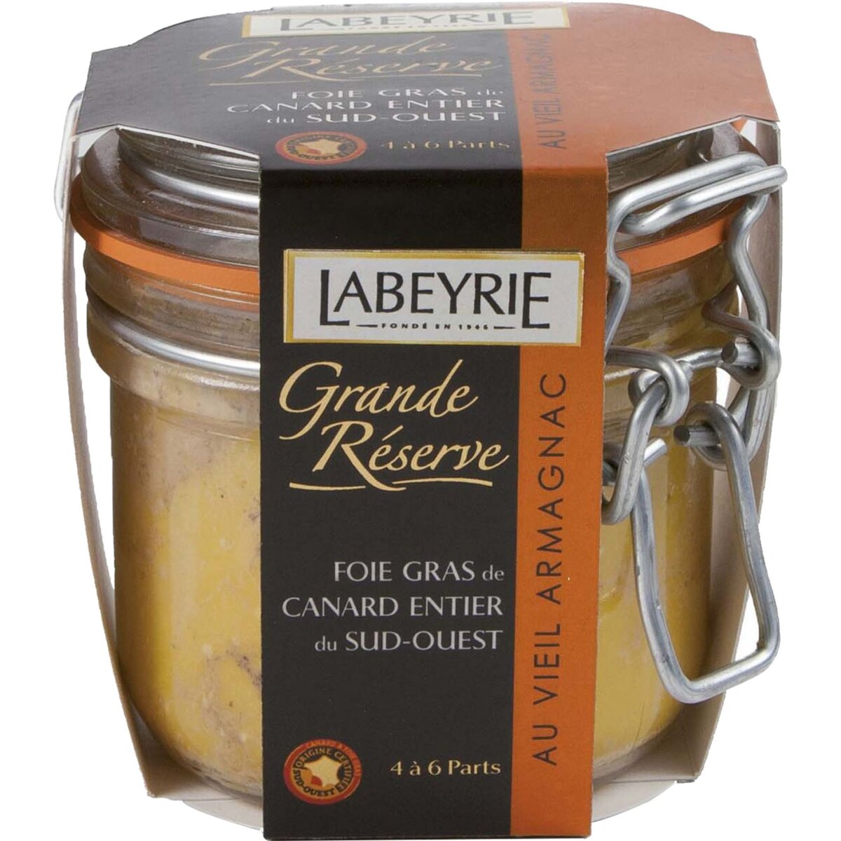 LABEYRIE Foie gras de canard entier du sud-ouest au vieil Armagnac IGP 4-6 parts 190g