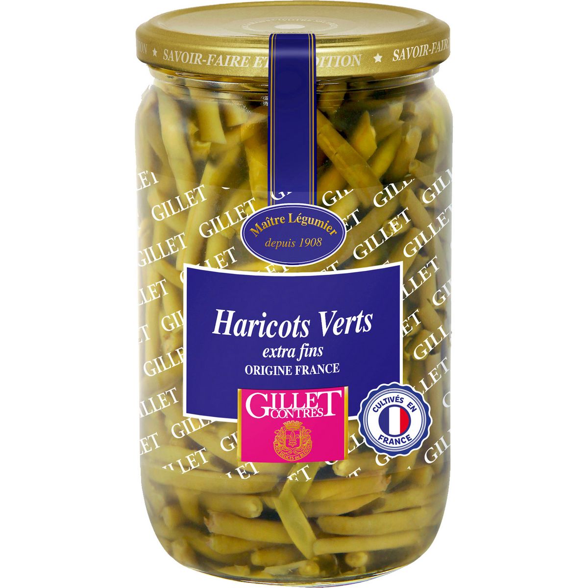 GILLET CONTRES Haricots verts extra fins origine France 720ml