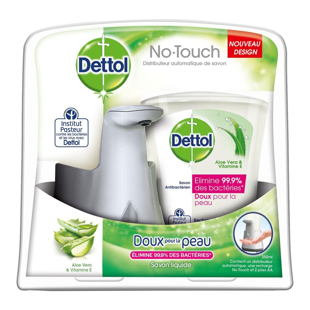 DETTOL Dettol  savon liquide no touch kit effect inox 250ml
