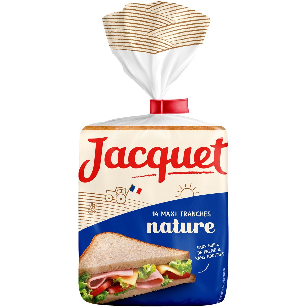 JACQUET Jacquet Maxi Jac' Pain de mie nature sans huile de palme 20 tranches 550g 14 tranches 550g