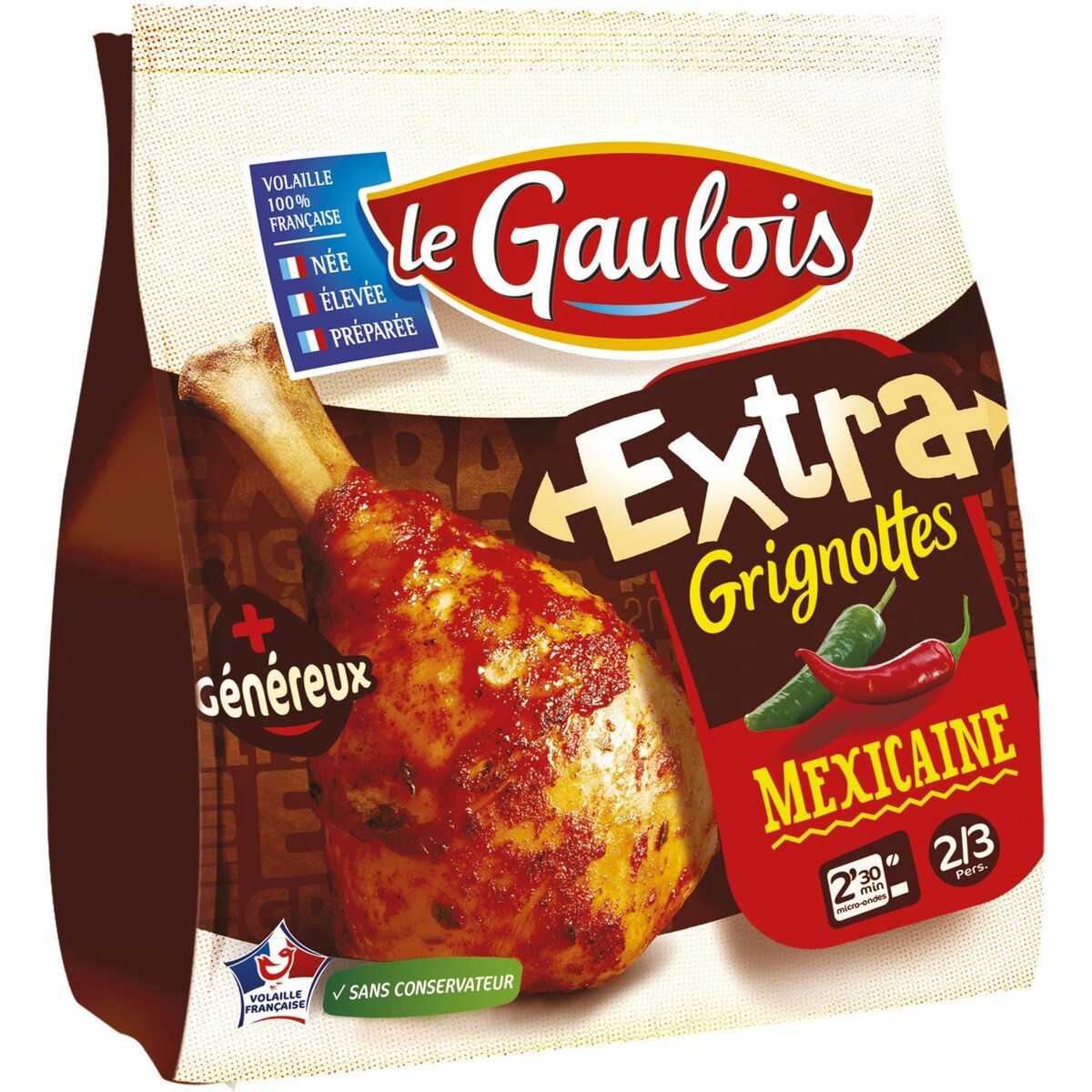 LE GAULOIS Grignotte de poulet saveur mexicaine 400g