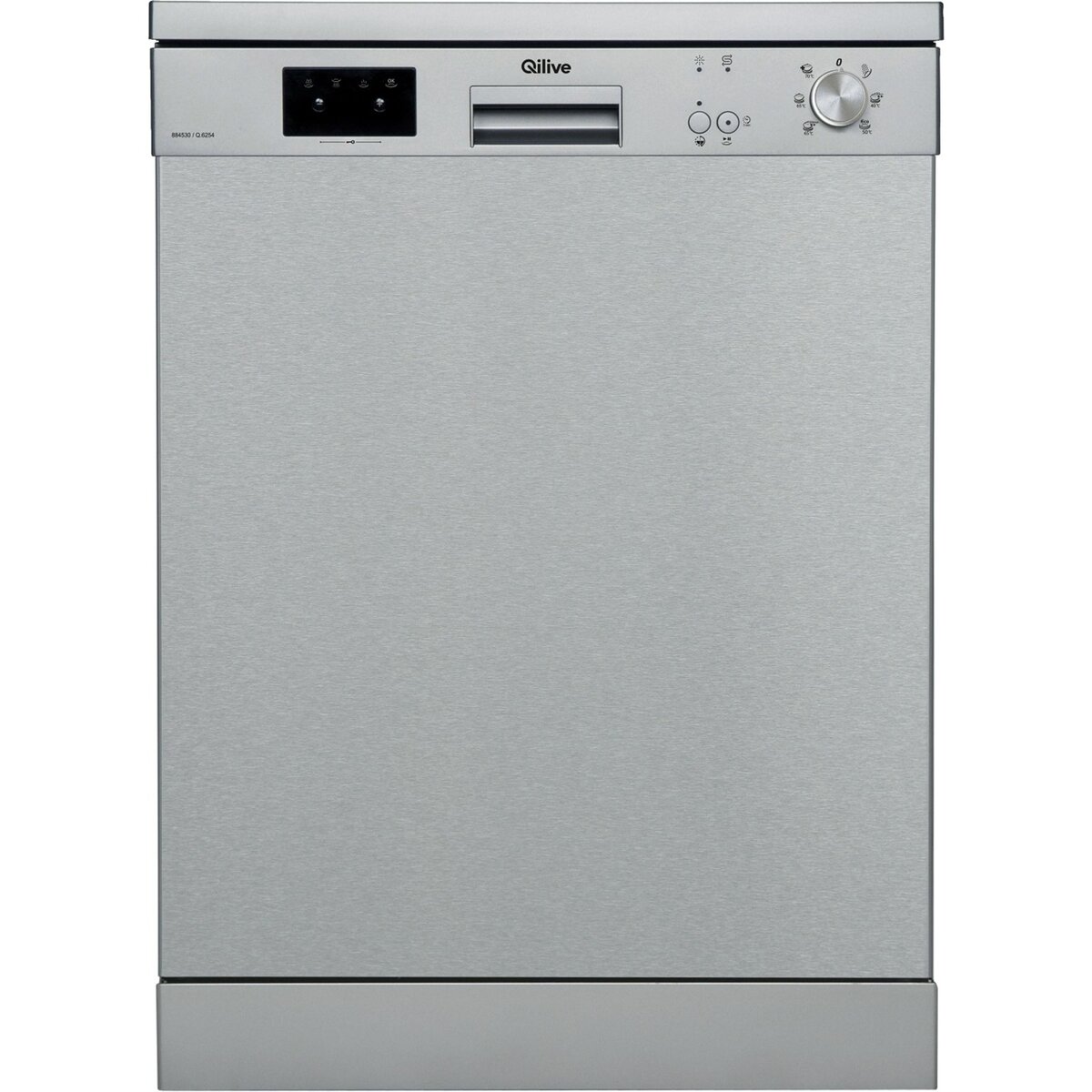 QILIVE Lave-vaisselle pose libre FNTX1ES1AL52215, 12 couverts, 60 cm, 45  dB, 6 Programmes pas cher 